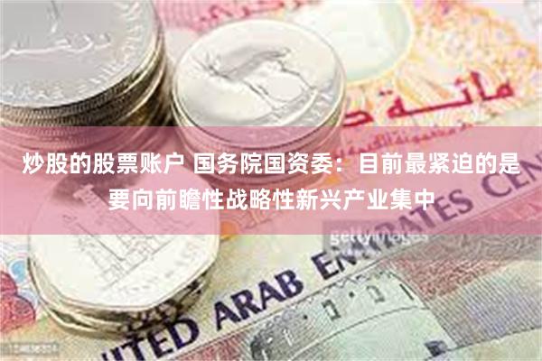 炒股的股票账户 国务院国资委：目前最紧迫的是要向前瞻性战略性新兴产业集中