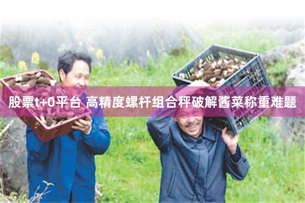 股票t+0平台 高精度螺杆组合秤破解酱菜称重难题