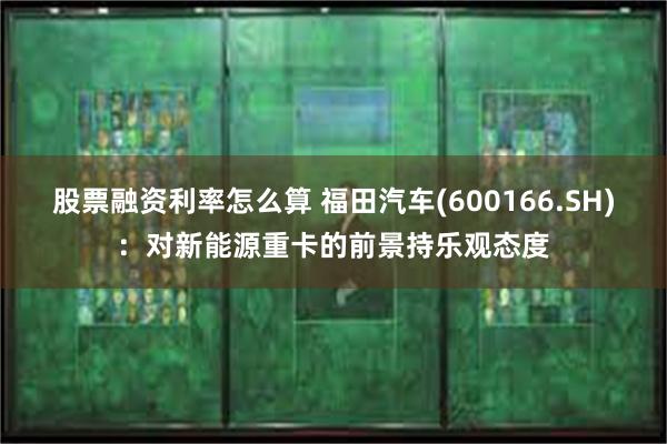 股票融资利率怎么算 福田汽车(600166.SH)：对新能源重卡的前景持乐观态度