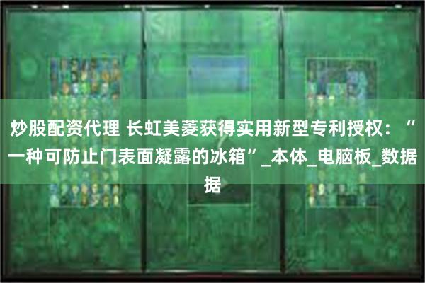 炒股配资代理 长虹美菱获得实用新型专利授权：“一种可防止门表面凝露的冰箱”_本体_电脑板_数据