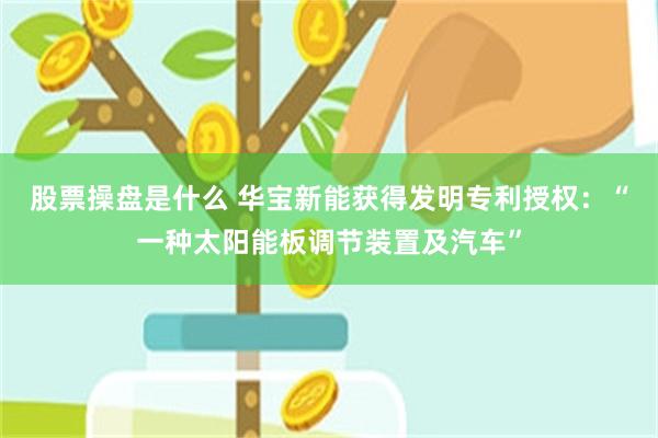 股票操盘是什么 华宝新能获得发明专利授权：“一种太阳能板调节装置及汽车”