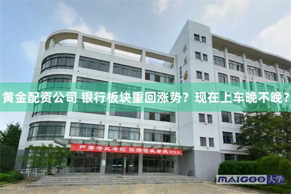 黄金配资公司 银行板块重回涨势？现在上车晚不晚？