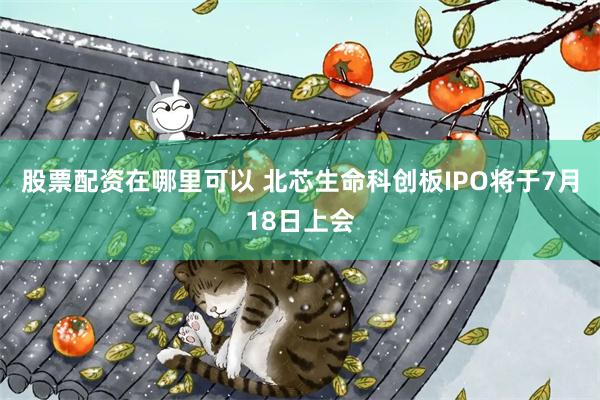 股票配资在哪里可以 北芯生命科创板IPO将于7月18日上会