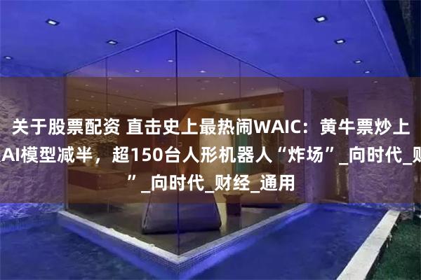 关于股票配资 直击史上最热闹WAIC：黄牛票炒上千，参展AI模型减半，超150台人形机器人“炸场”_向时代_财经_通用